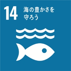SDGsの世界的目標である「14. 海の豊かさを守ろう」を示したアイコン